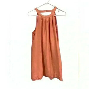 J. Crew 100% Dupioni Silk Halter Swoop Cocktail Formal Shift Dress Peach‎ Size 6